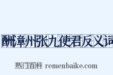 酬漳州张九使君反义词是什么意思的图片